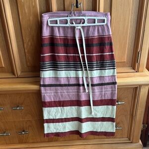 Free People Multicolor Striped Midi Skirt